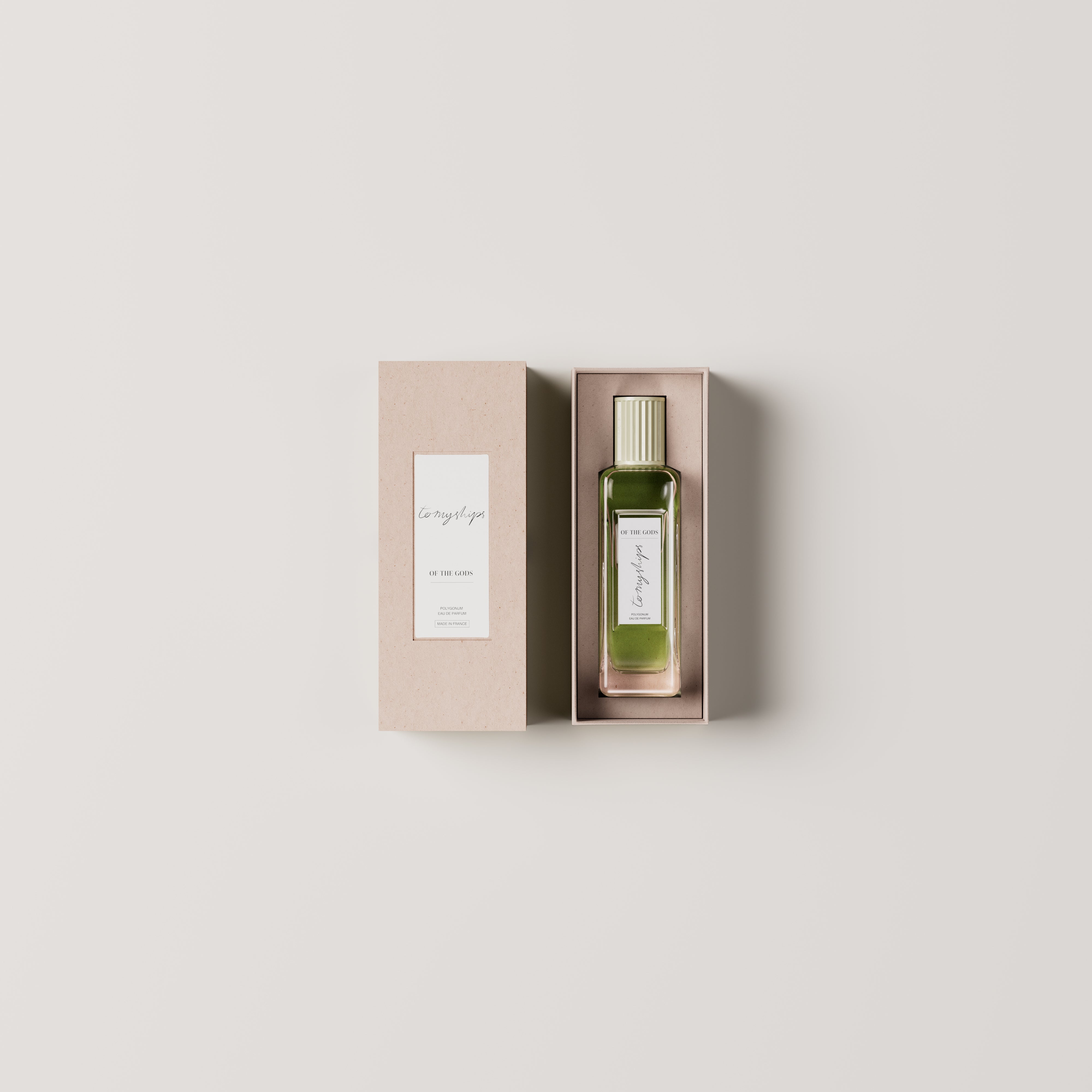 To My Ships Of The Gods Polygonum eau de parfum bottle presented in its box on a clean neutral background