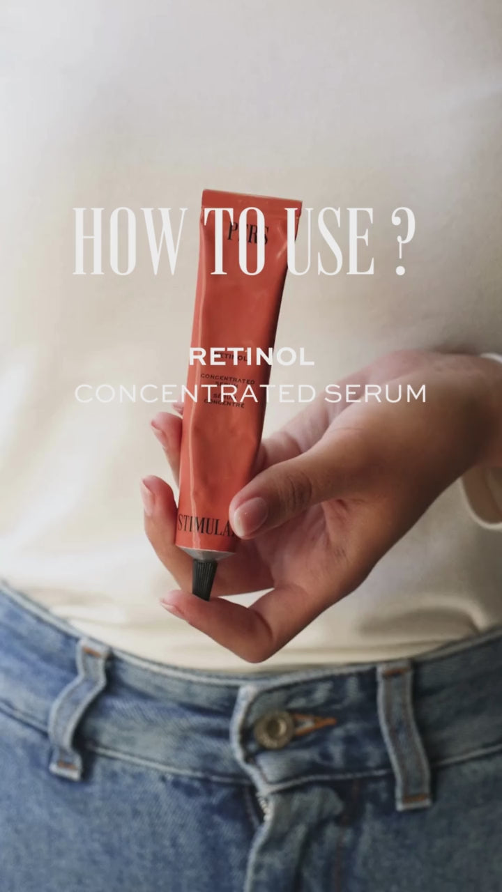 PERS Retinol Concentrated Serum being applied in a step-by-step video tutorial, demonstrating proper technique for effective anti-aging skincare

