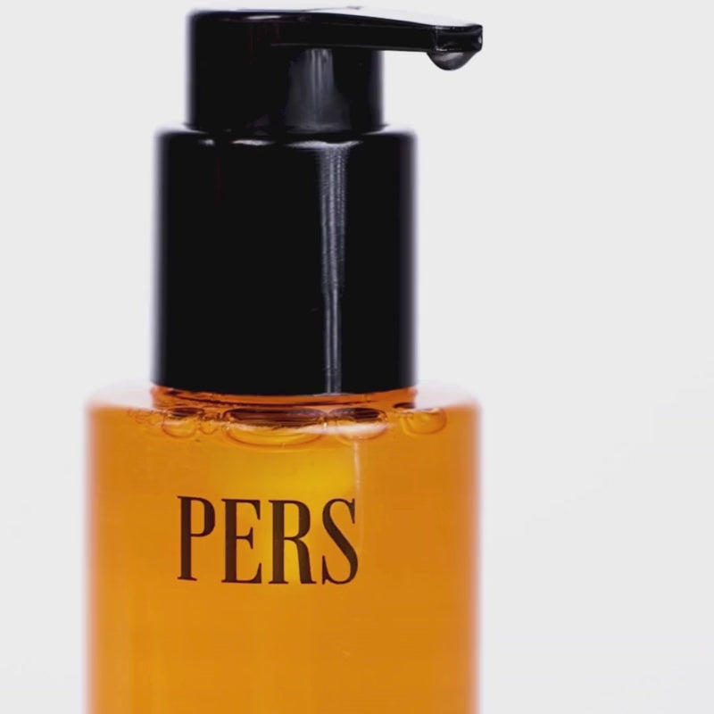 PERS Cleansing Gel video tutorial demonstrating gentle application technique, showcasing gel texture and effective skin cleansing process