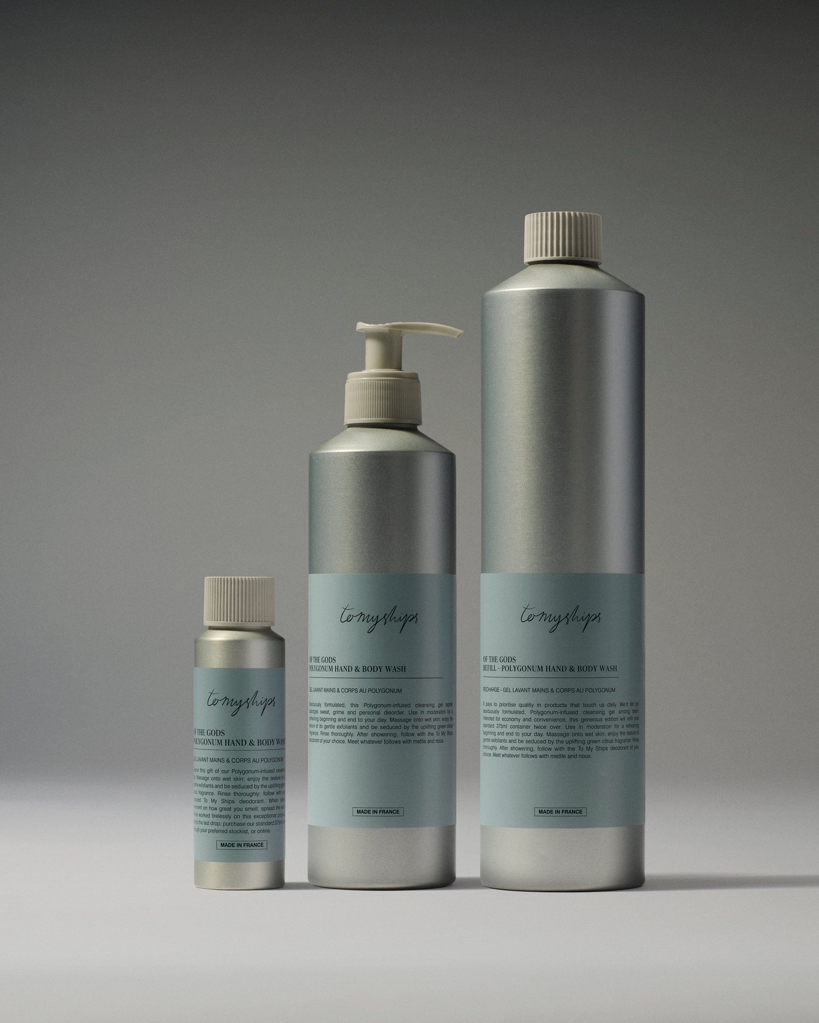 To My Ships Polygonum hand and body wash range in an editorial product composition