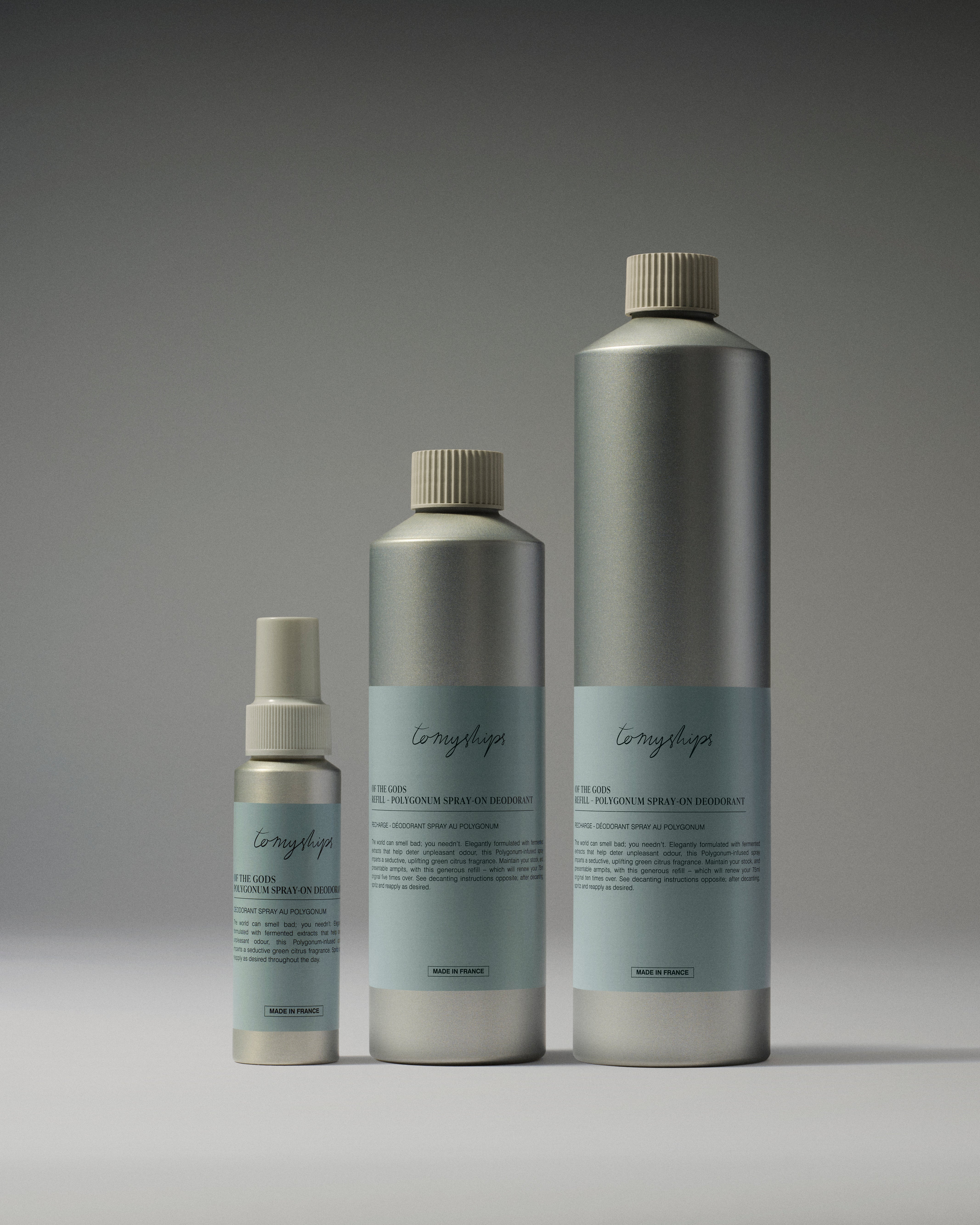To My Ships Polygonum spray-on deodorant range in an editorial product composition