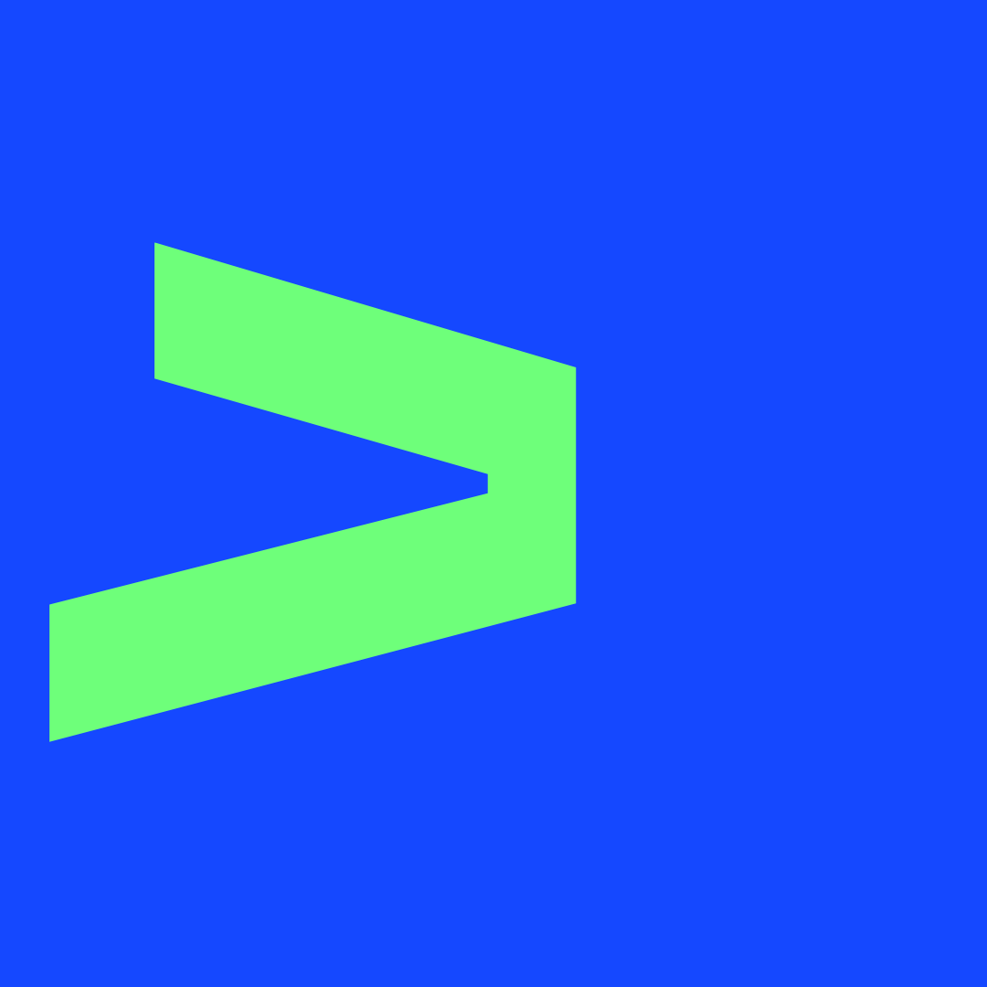 Typeyourskin Brand Logo - Minimalist Geometric Symbol in Signature Green and Electric Blue