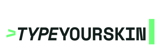 TYPEYOURSKIN logo minimalist tech-inspired digital skincare branding
