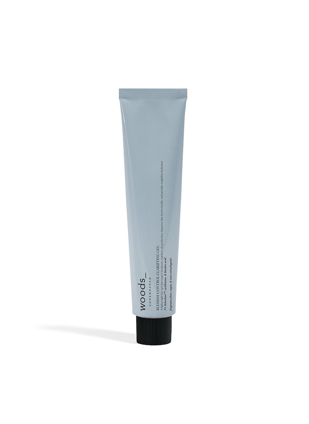 WOODS COPENHAGEN Blemish Control Clarifying Gel acne treatment sebum control clean vegan skincare non-comedogenic